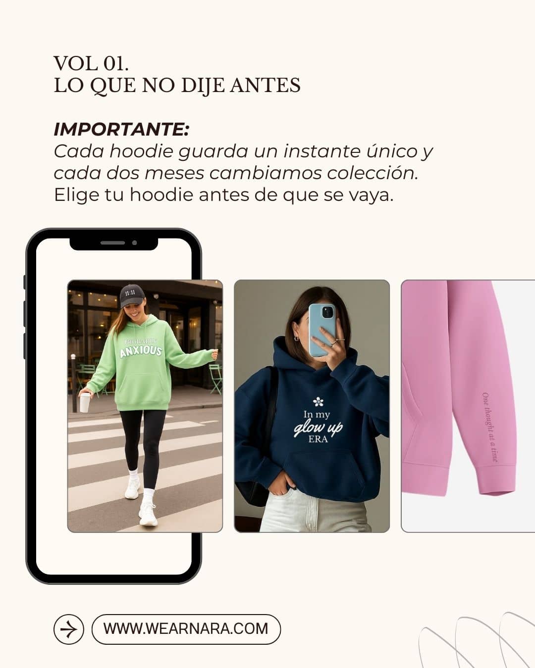 NARA Vol. 01 – Lo que no dije antes. Colección limitada, nuevas frases cada dos meses